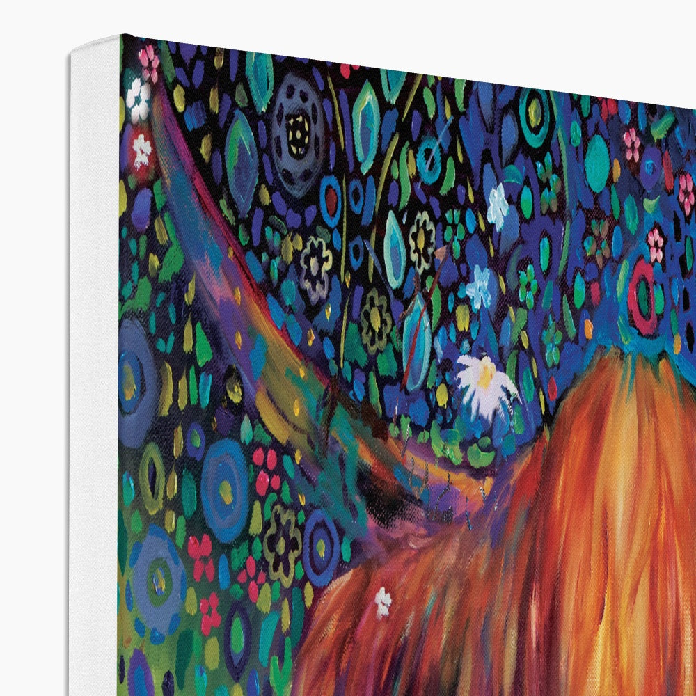 Braemar Daisies Canvas - - susan gardner - uk artist - colourful animal art