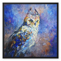 Eagle Owl Framed Canvas - Animal Art by Susan Gardner - Contemporary Expressionist - Colourful Fine Art