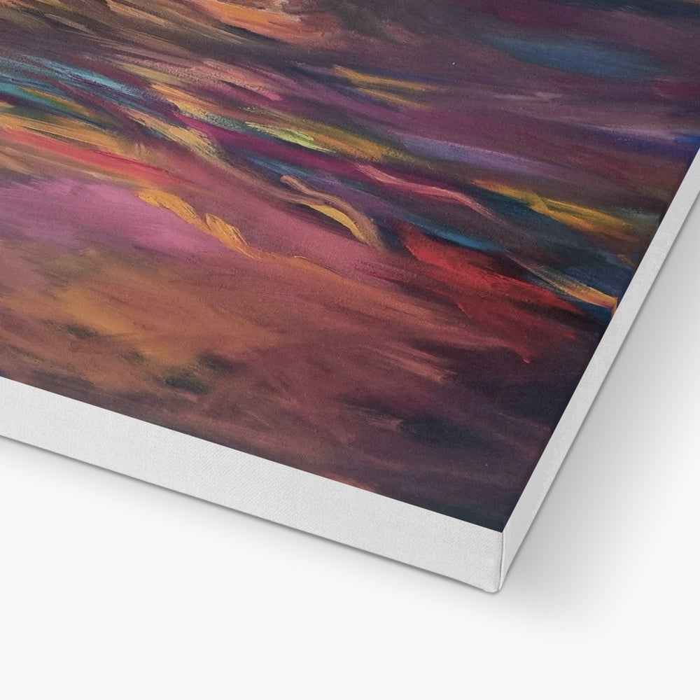Applecross - Highland Cow Canvas - - susan gardner - uk artist - colourful animal art