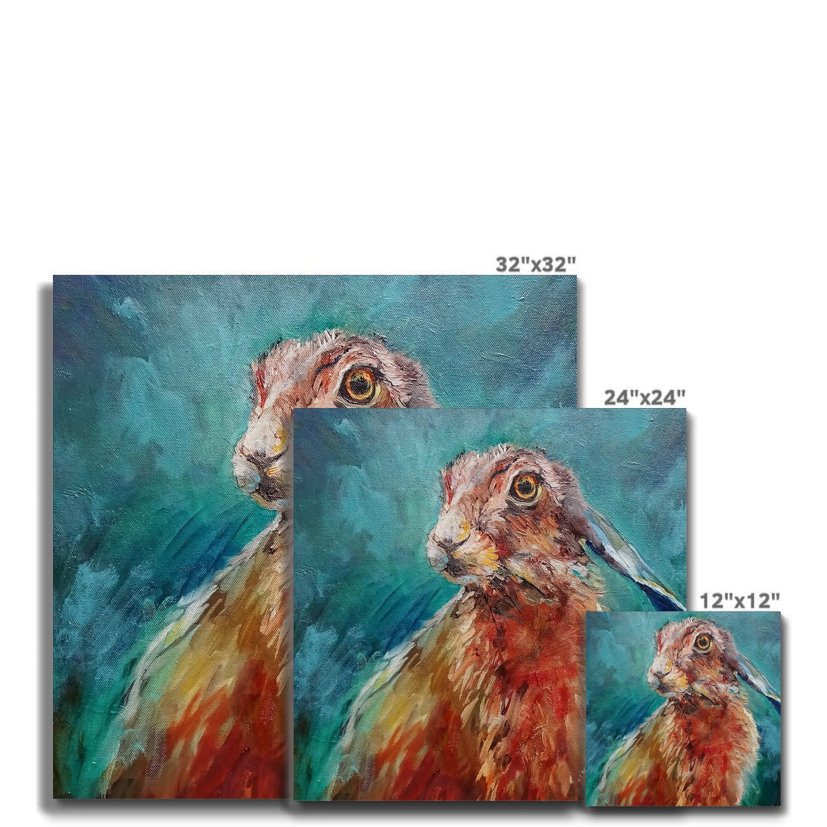 Taking a Break - Hare Canvas - - susan gardner - uk artist - colourful animal art