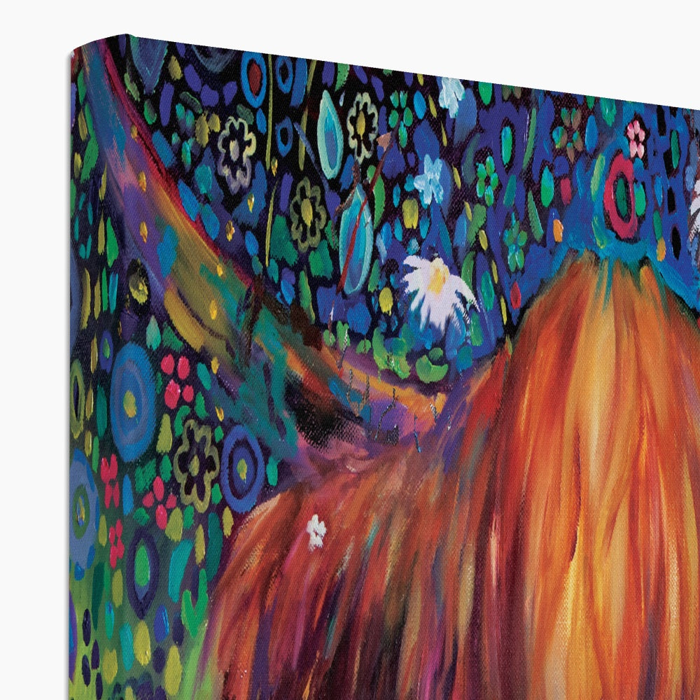 Braemar Daisies Canvas - - susan gardner - uk artist - colourful animal art