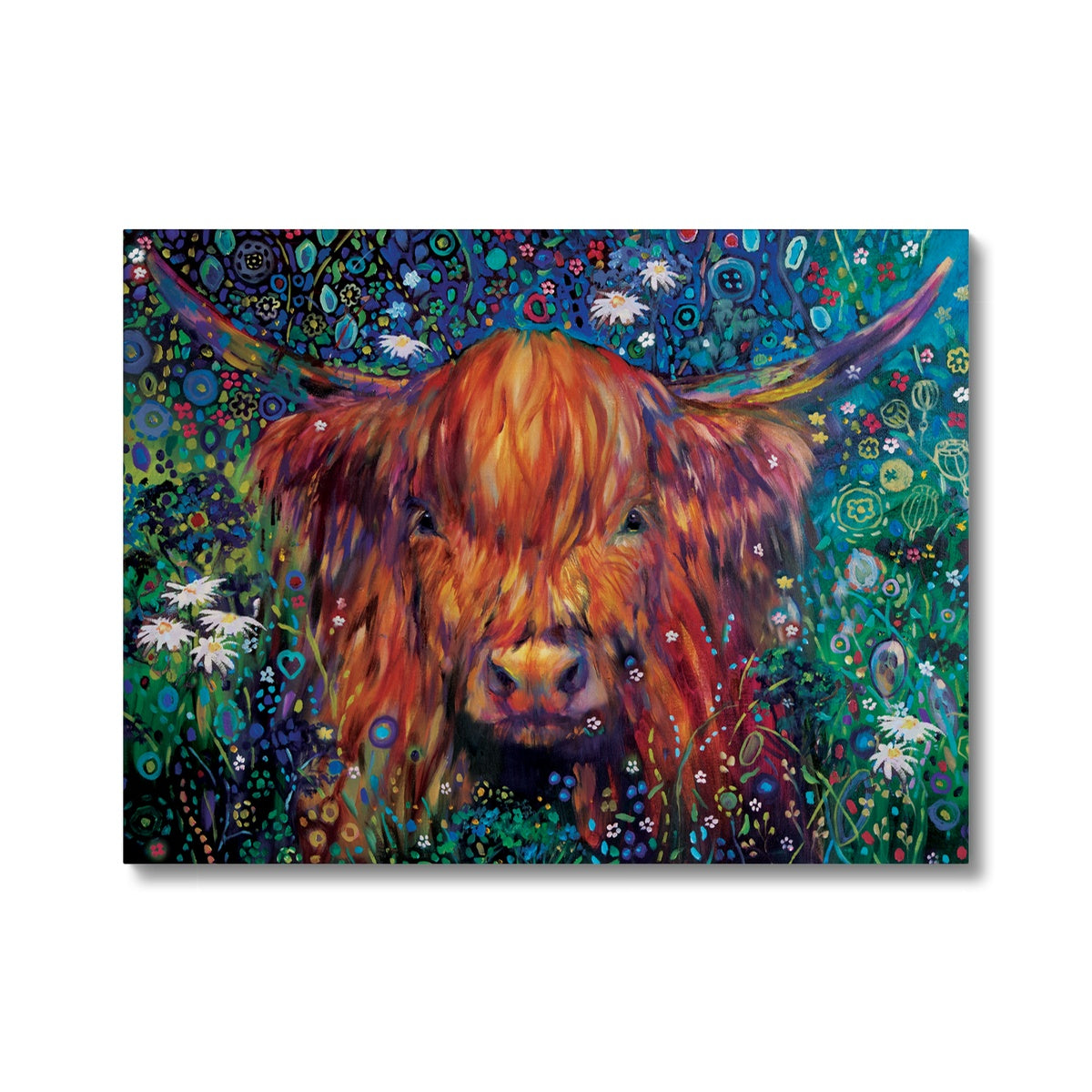 Braemar Daisies Canvas - - susan gardner - uk artist - colourful animal art